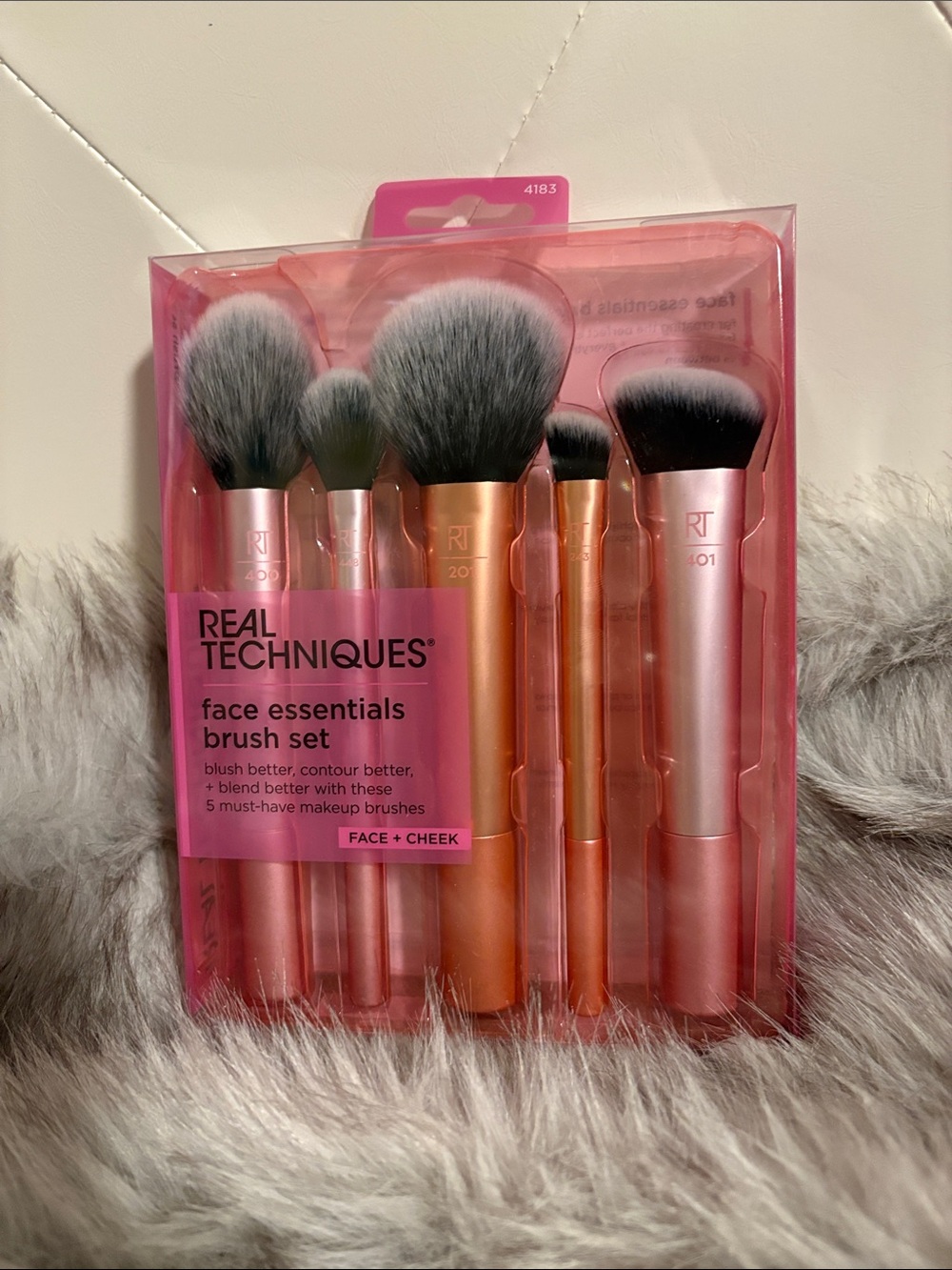 Real Techniques Face Essentials 5 piece Brush Set - Pink & Rose Gold Handles